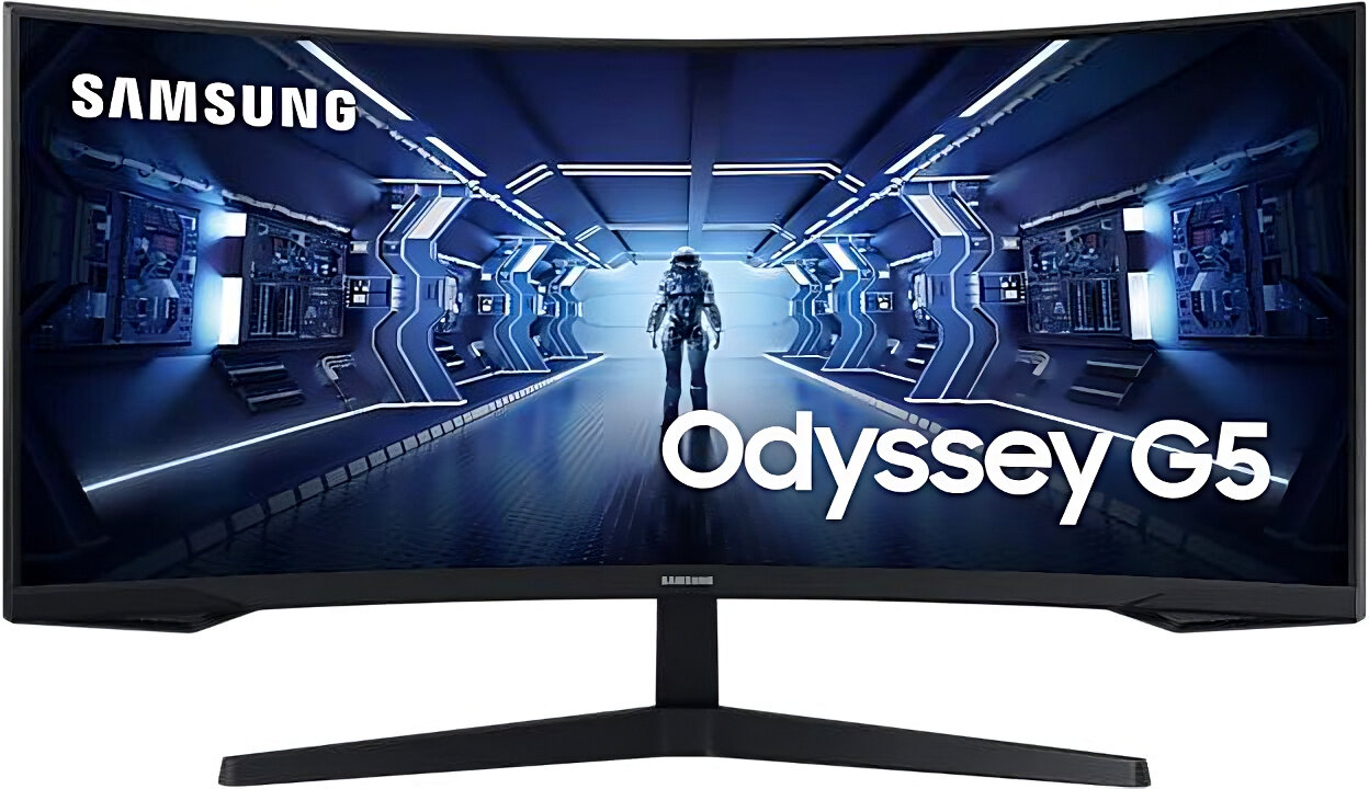 Монитор 34" Samsung Odyssey G5 C34G55TWWI, 3440х1440, 165 Гц, VA, черный (lc34g55twwixci)