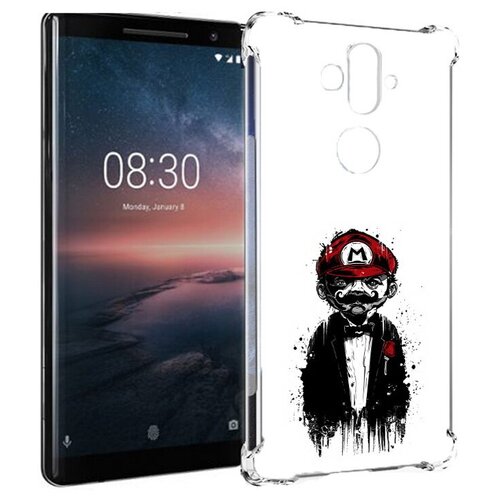 Чехол задняя-панель-накладка-бампер MyPads марио для Nokia 8 Sirocco противоударный чехол задняя панель накладка бампер mypads барби для nokia 8 sirocco противоударный