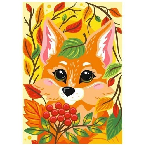 Картина по номерам для малышей «Осенняя лисичка»
