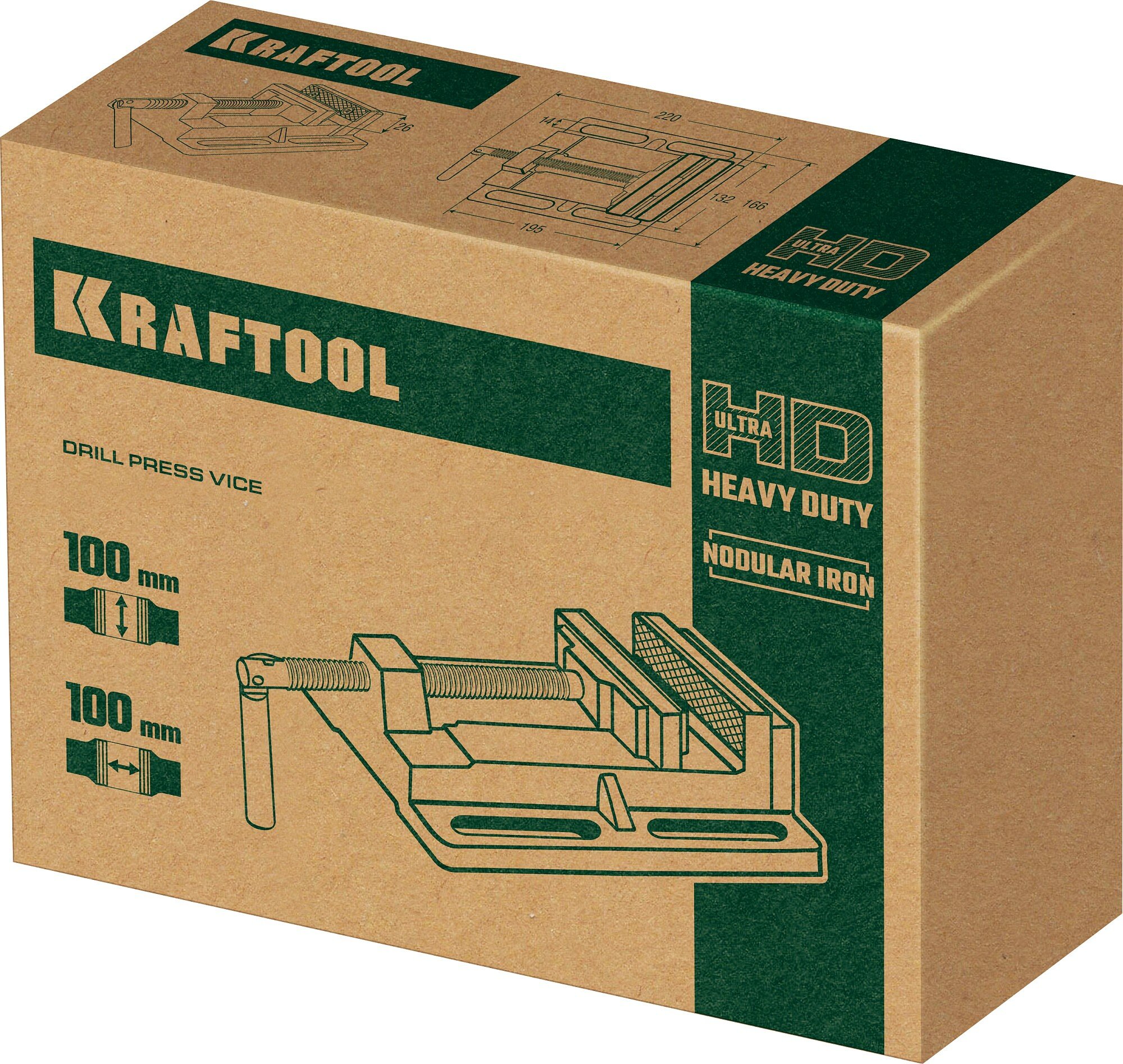 KRAFTOOL 100 мм, Станочные сверлильные тиски (32715-100)