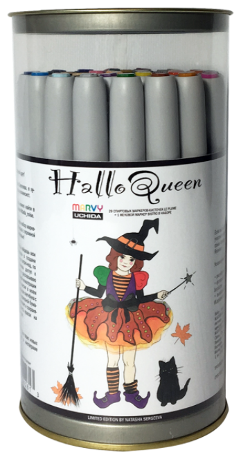Набор авторский спиртовых маркеров для скетчинга HalloQueen (MAR3000-29 шт, MAR845-1)