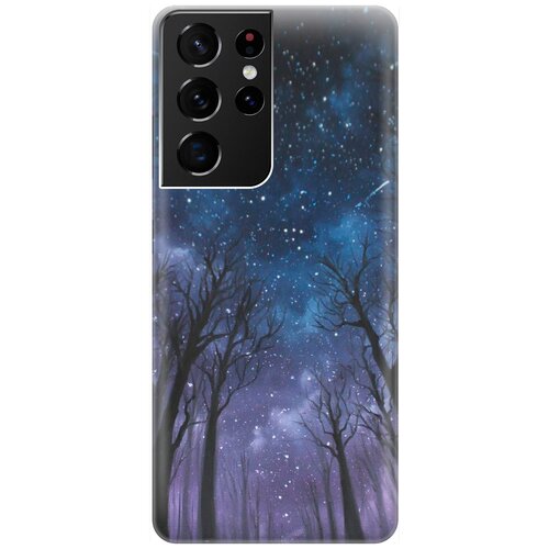 Ультратонкий силиконовый чехол-накладка для Samsung Galaxy S21 Ultra с принтом Ночной лес ультратонкий силиконовый чехол накладка для samsung galaxy s21 с принтом ночной лес