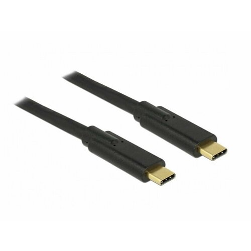 Кабель Delock USB Type-C / USB Type-C, USB 3.1, Gen 1, 5 Гбит/с, 2 метра, 5 A, цвет черный (85527) 2 контактный 4 контактный штекер гнездо 5 в usb коннектор diy usb кабель для подключения к одноцветному 5050 3528 5730 гибкая светодиодная лента