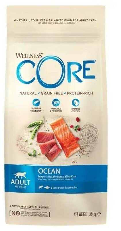 Сухой корм Wellness Core для взрослых кошек из лосося с тунцом - 1,75 кг - фотография № 6