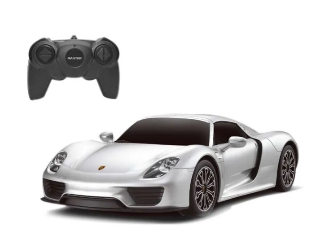 Машинка на радиоуправлении Rastar Porsche 918 Spyder (арт.71400), 1:24(19см), серебристая