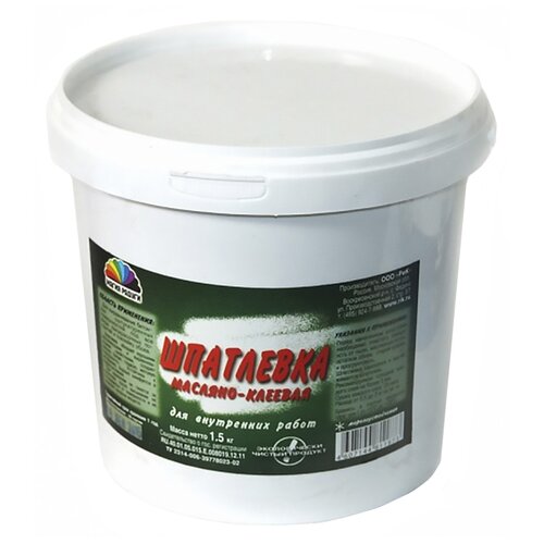 Шпатлевка Магия радуги масляно-клеевая, белый, 1.5 кг