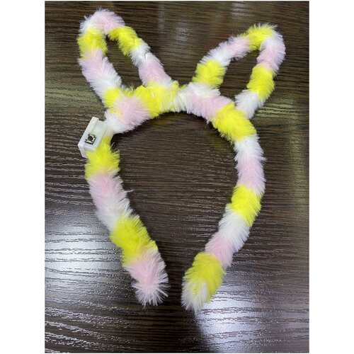 Ободок ушки Зайчик радужный/сфетяшийся/ 12 см