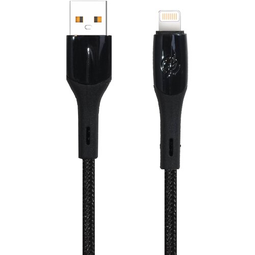 Кабель USB - 8 pin FaisON K-18 Static, 1.0м, 2.4A, цвет: чёрный в оплётке кабель usb 8 pin faison k 50 zero 1 0м круглый 3 0a силикон цвет черный