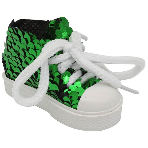 фото Ar1053 кеды со шнурками, блестящие для брелка 7*3,5см (зеленый) айрис