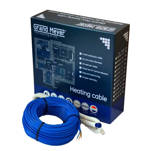 Греющий кабель, Grand Meyer, THC20-160 3200Вт (Без монтажной ленты в комплекте), 22 м2, длина кабеля 160 м