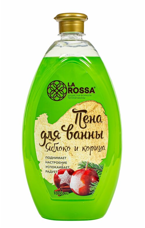 La Rossa Пена для ванн Яблоко и корица, 1 кг, 1 л