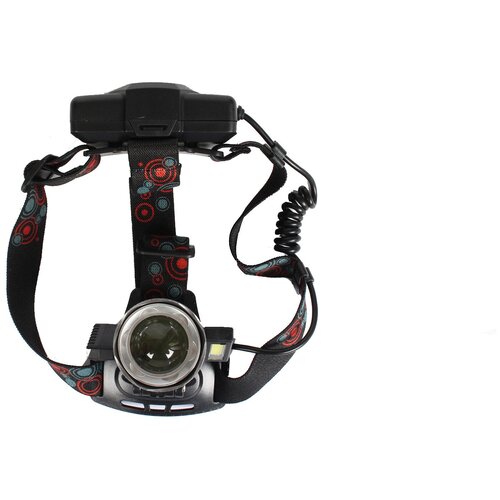 фото Фонарь налобный аккумуляторный с зарядкой от usb 167 с двумя боковыми светодиодами cob police