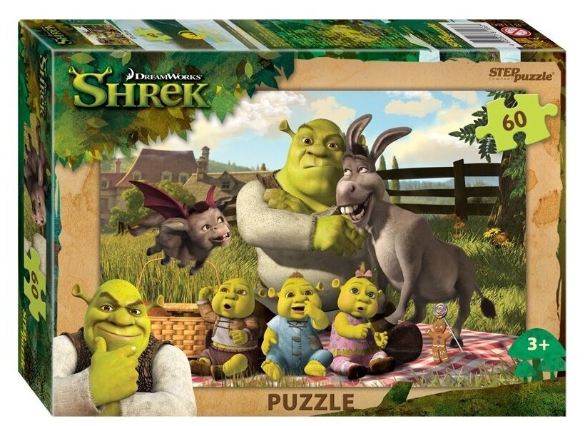 Пазл для детей Step puzzle 60 деталей, элементов: Shrek