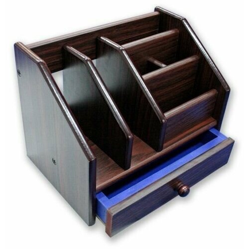 Органайзер 6 секций 1 выдвижной ящик - 22х15х16см подставка для канцтоваров ручек карандашей 2897₽