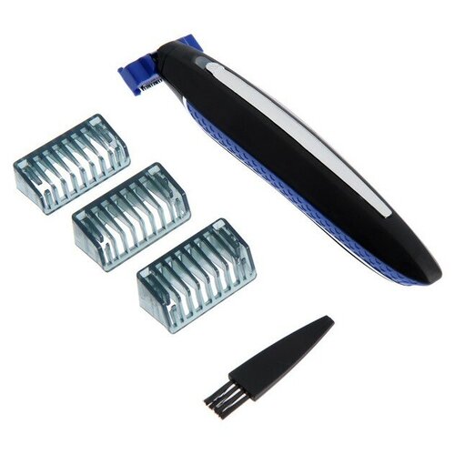 Триммер для волос LuazON LTRI-05 для усовбороды 3 насадки от USB синий 133900₽