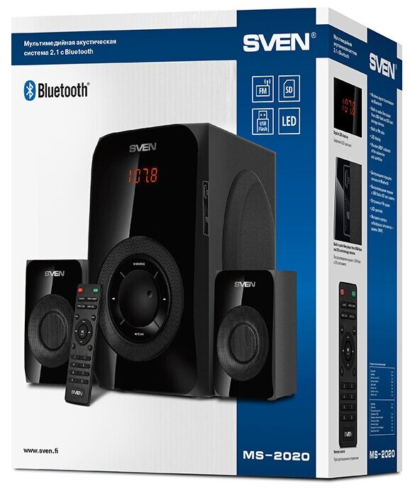 Сабвуфер Акустическая система 21 SVEN MS-2020 черный