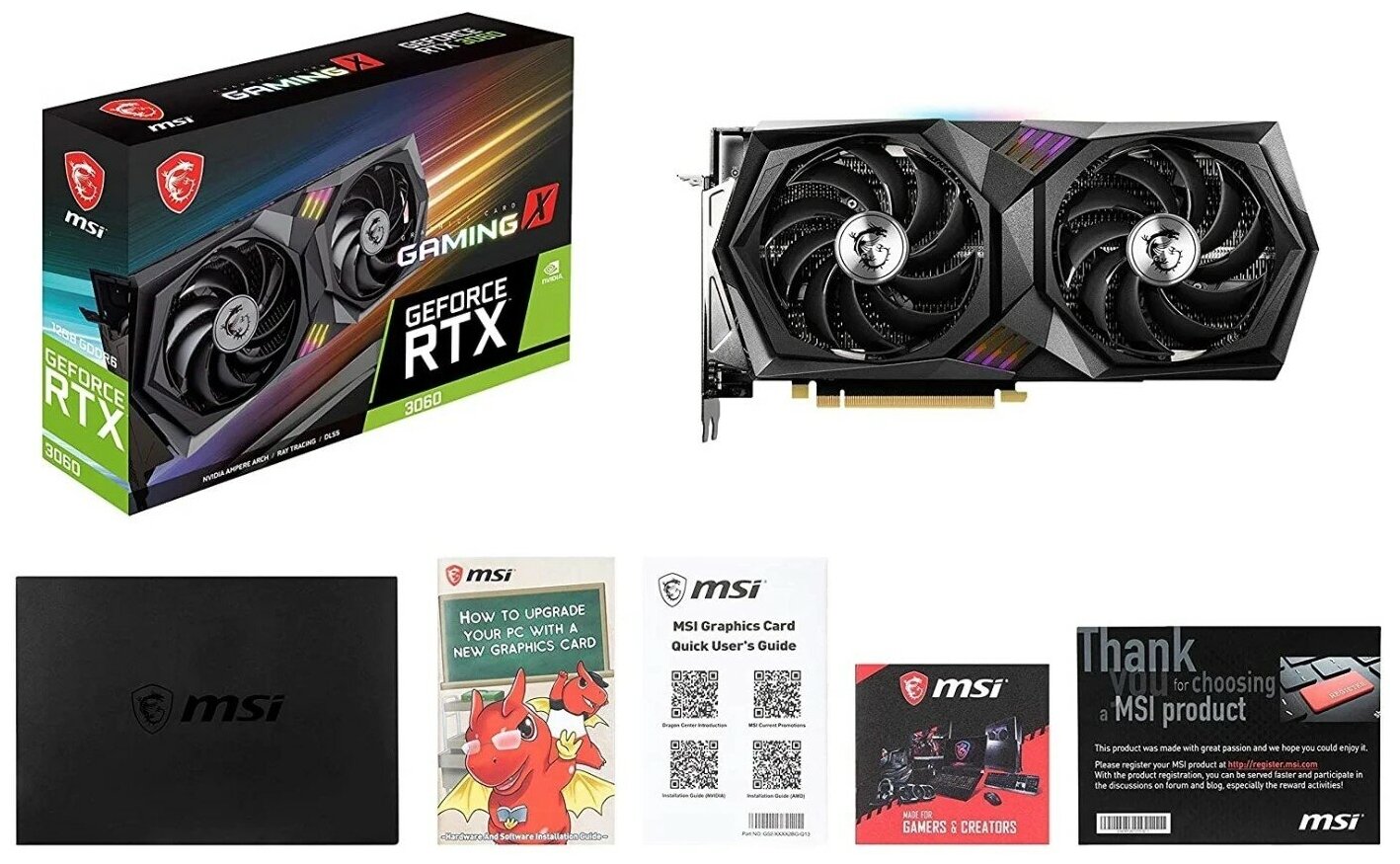 Видеокарта MSI GeForce RTX 3060 3060 GAMING X 12G LHR rev 20 LHR