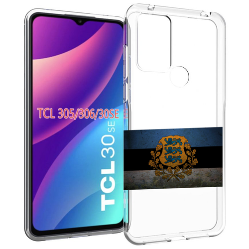 Чехол MyPads герб флаг эстонии-1 для TCL 30SE / TCL 305 / TCL 306 / TCL 30E задняя-панель-накладка-бампер чехол mypads герб и флаг казахстана для tcl 30se tcl 305 tcl 306 tcl 30e задняя панель накладка бампер