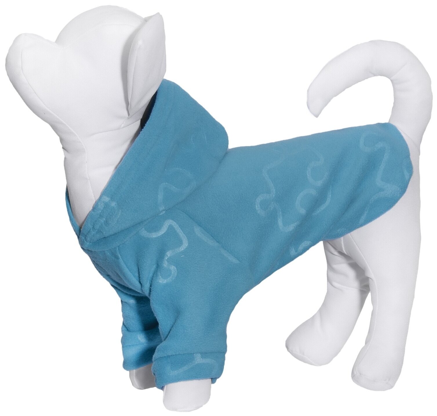 Yami-Yami толстовка для собак из флиса Пазлы, голубая, размер L, длина спины 29 см