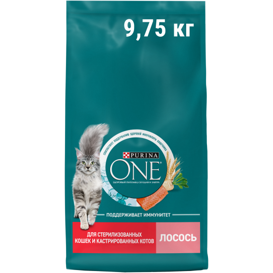 Сухой корм для стерилизованных кошек Purina One с лососем 9.75 кг