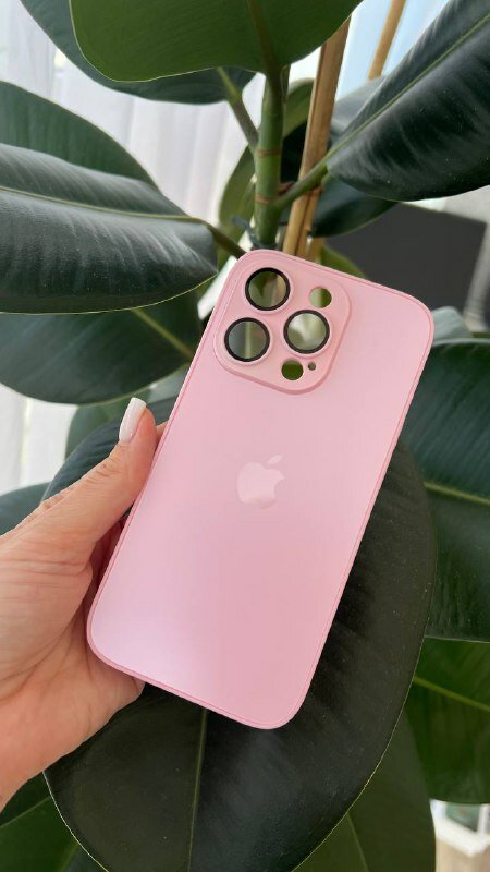 (AG) Чехол матовый IPhone 12 Pro Max розовый с защитой на линзах / AG - Glass IPhone 12 Pro Max Pink Logo