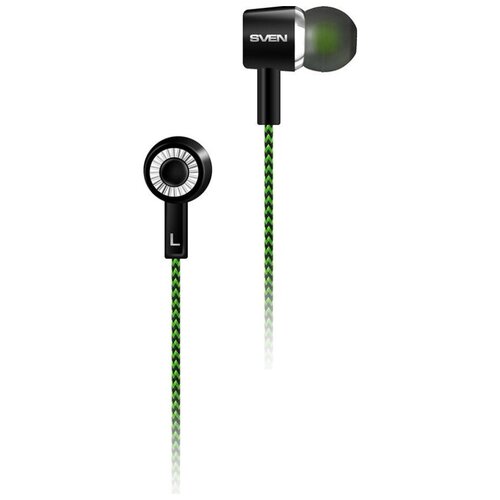 Наушники SVEN E-107 черный-зеленый внутриканальные стерео 66700₽