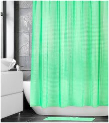 Шторка для ванной с 3D эффектом, цвет зеленый / Штора для ванной комнаты, 180х180 см.