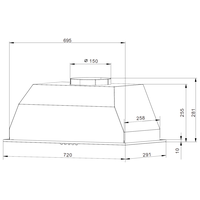 Встраиваемая вытяжка Weissgauff BOX 1200-72 WH