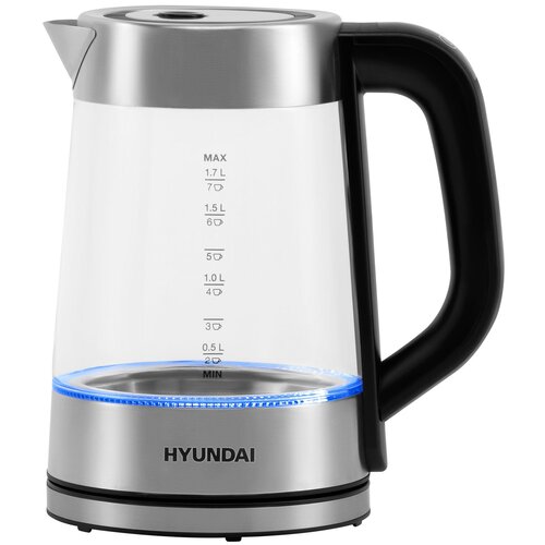 Чайник электрический Hyundai HYK-G4600 1.7л. 2200Вт прозрачный/черный (корпус: стекло)