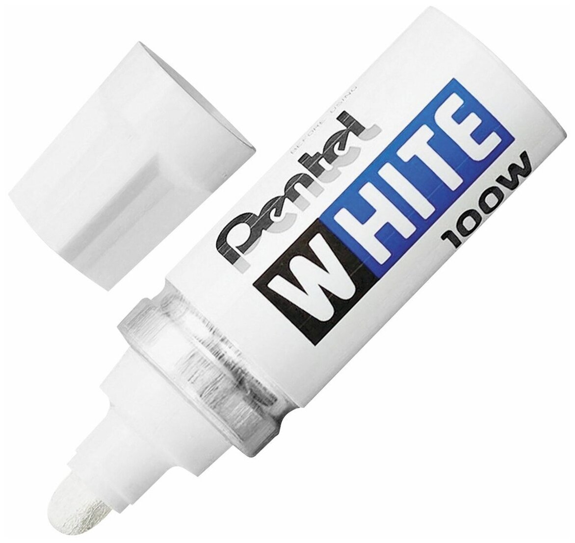 Маркер-краска лаковый PENTEL (Япония) WHITE, 6,5мм, белый, алюмин. корпус, длина письма 1200м, X100W