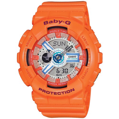 фото Наручные часы casio ba-110sn-4a, серый, оранжевый