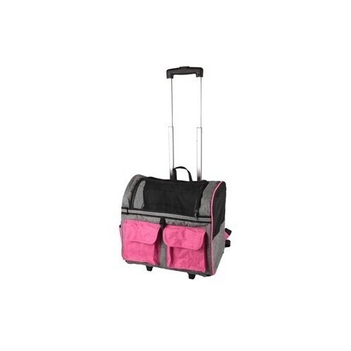 фото Flamingo сумка-рюкз. д/жив. на колесах kiara двойная, 45*29*45 см, роз.