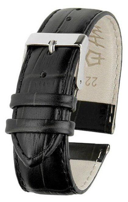 Ремешок для часов Ardi мужской, 22 мм, натуральная кожа, черный