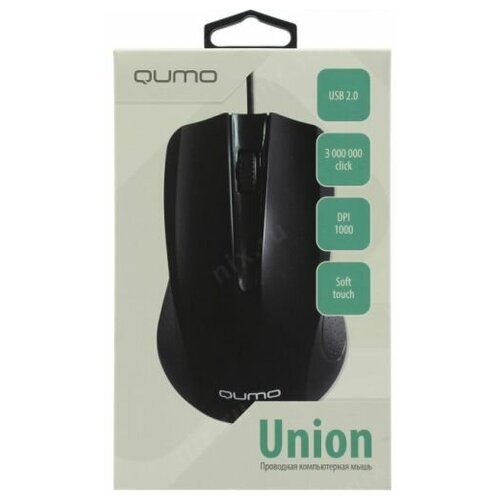 Мышь проводная Qumo Office Union M66 3 кнопки, 1000dpi черная