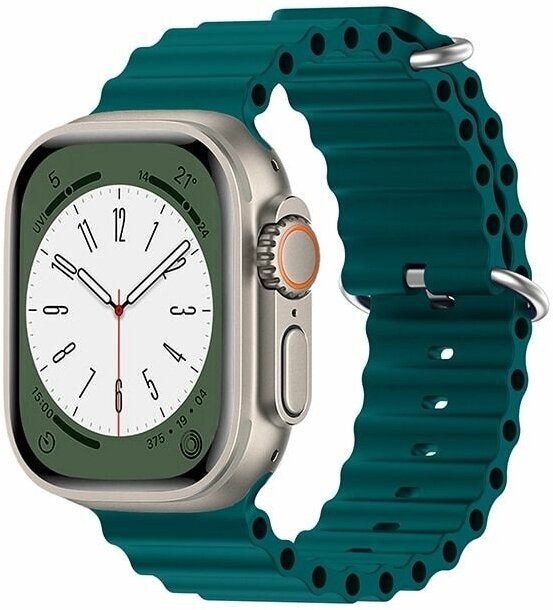 Спортивный силиконовый ремешок "Ocean Band" для Apple Watch Series 1-8 и Ultra - 42/44/45/49 мм (эпл вотч)