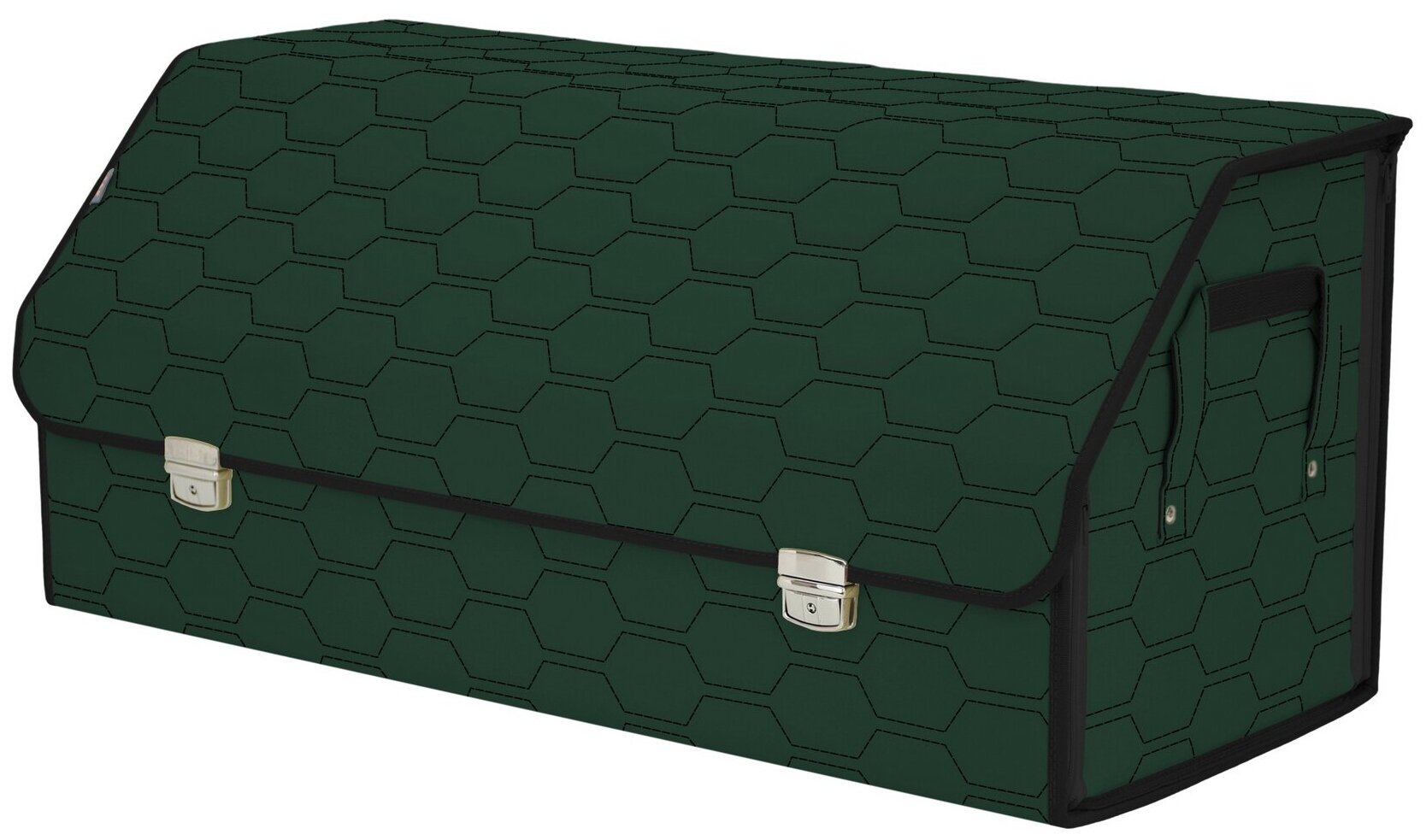 Органайзер-саквояж в багажник "Союз Премиум" (размер XXL). Цвет: зеленый с черной прострочкой Соты.