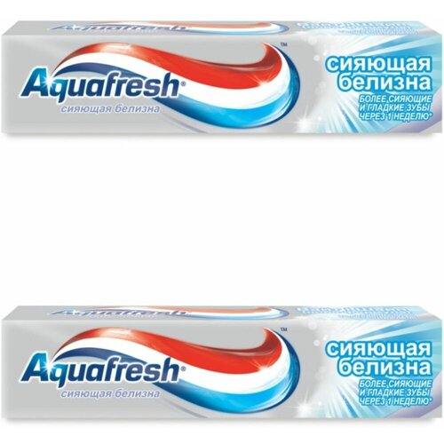 Зубная паста, Aquafresh, сияющая белизна, 100 мл, 2 шт отбеливающие зубные пасты rembrandt intense stain 2 штуки