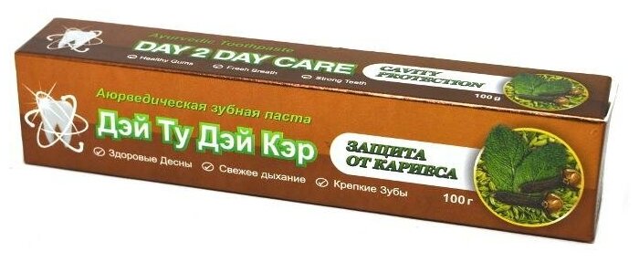 Day 2 Day Care Cavity Protection Аюрведическая зубная паста Защита от кариеса 100 гр