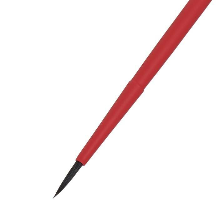 Кисть соболь-микс круглая Roubloff "Aqua Red" ручка короткая красная, покрытие обоймы soft-touch - фото №10