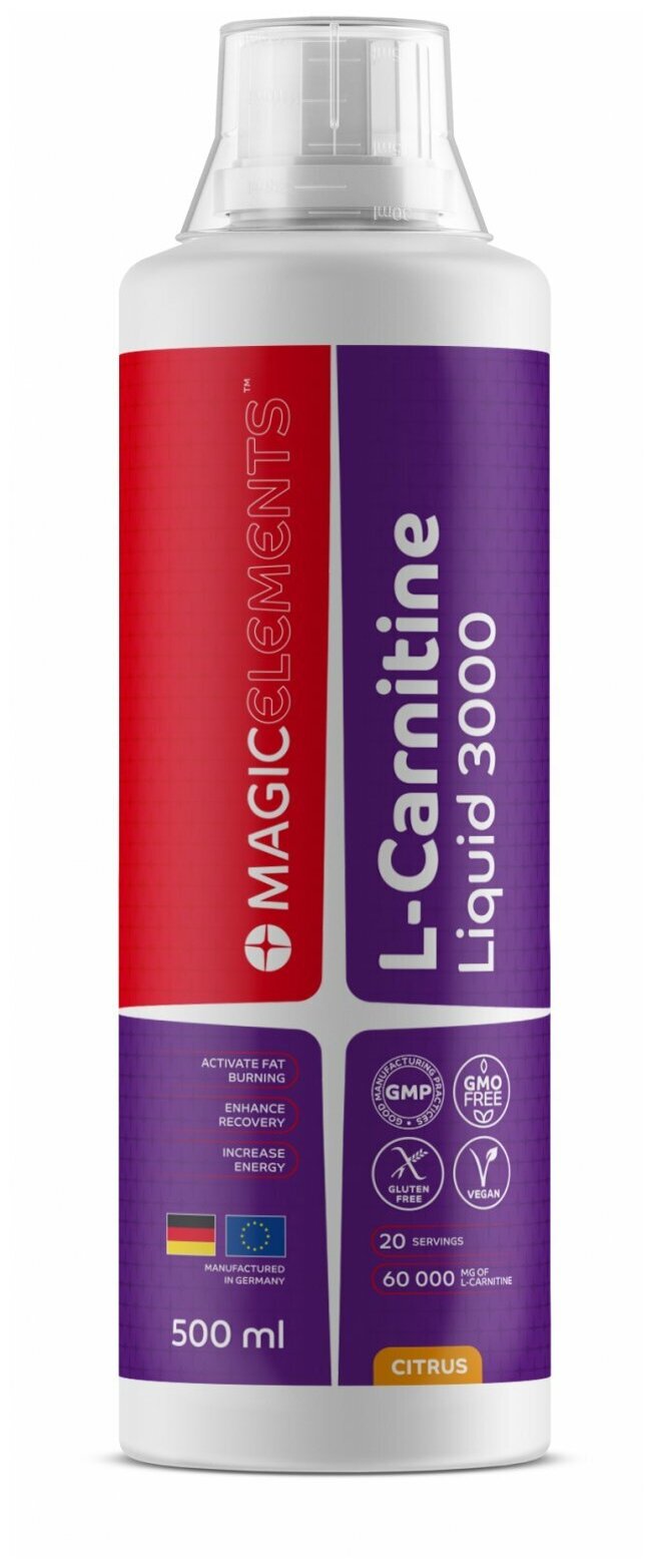 Л-Карнитин жидкий (концентрат) Magic Elements L-Carnitine Liquid 3000 цитрус 500 мл. 500 мл.