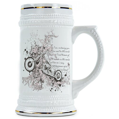 фото Пивная кружка мотоцикл и текст drabs