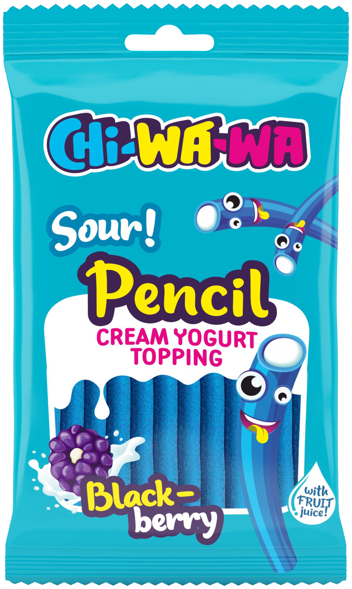 Мармелад карандаш Chi-wa-wa Ежевика кислый, 80г - фотография № 1