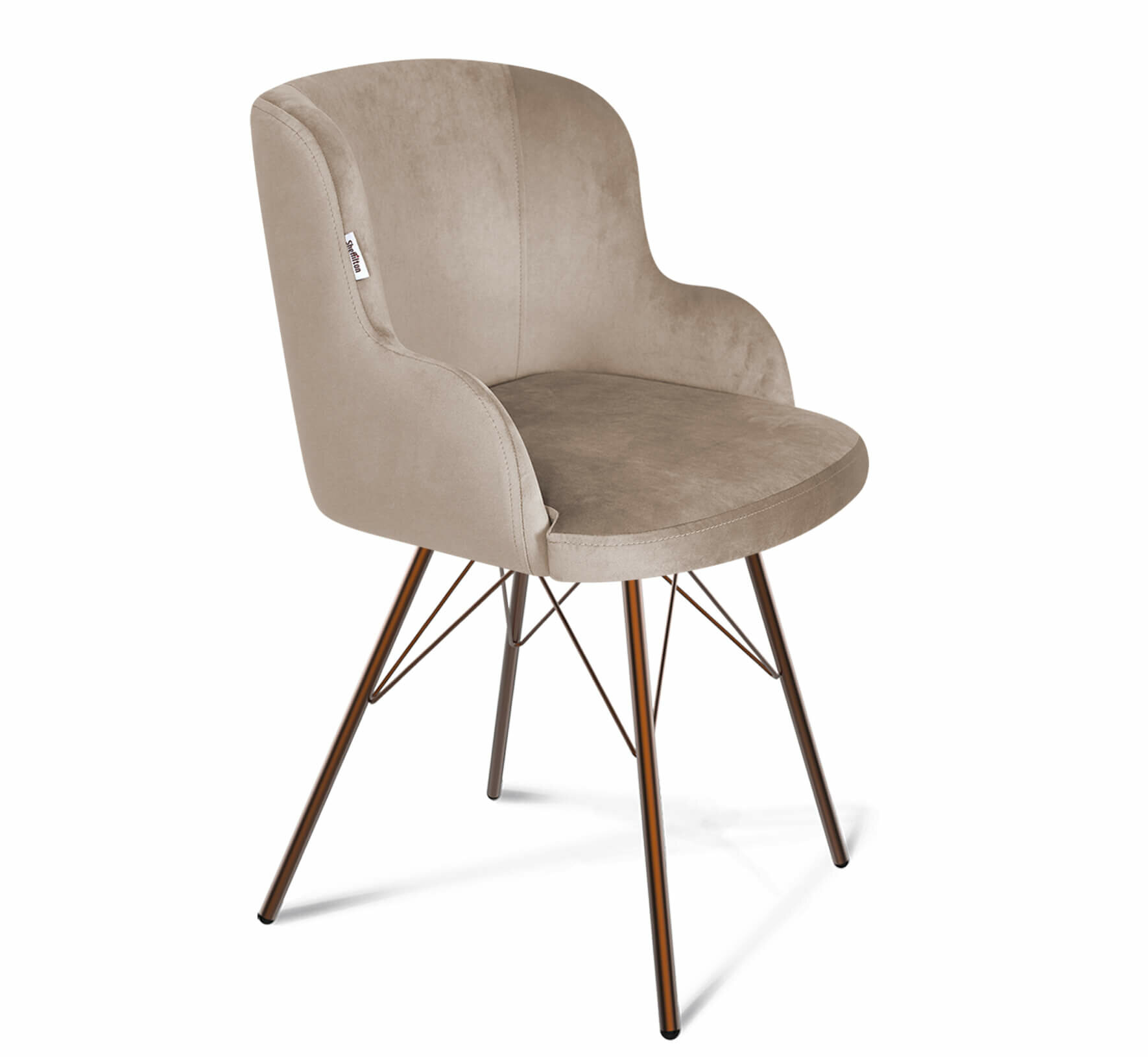 фото Стул Sheffilton SHT-ST39/S37 латте/медный металлик