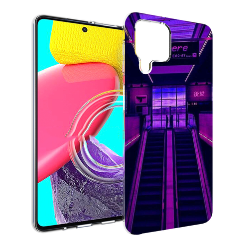 Чехол MyPads фиолетовый эскалатор для Samsung Galaxy M53 (SM-M536) задняя-панель-накладка-бампер