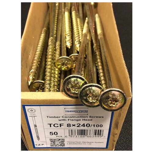 Саморез( шуруп) конструкционный 8х240(10шт). TimberTech. Брус, балки, фронтоны.