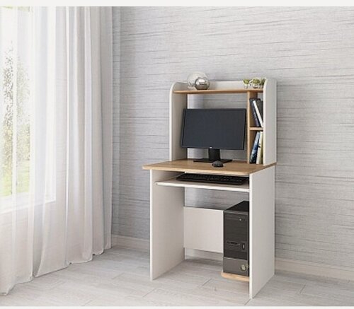 Изображение товара Стол компьютерный Тэкс Грета-1 белый/дуб крафт золотой