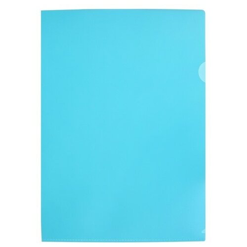 Папка-уголок, А4, 180 мкм, Calligrata, прозрачная, пастельная, голубая. В наборе 20шт.