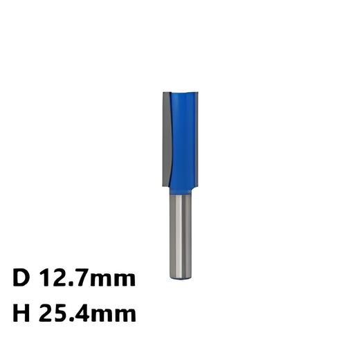 Фреза с прямым резом, хвостовик 8мм, D 12.7mm, H 25.4mm