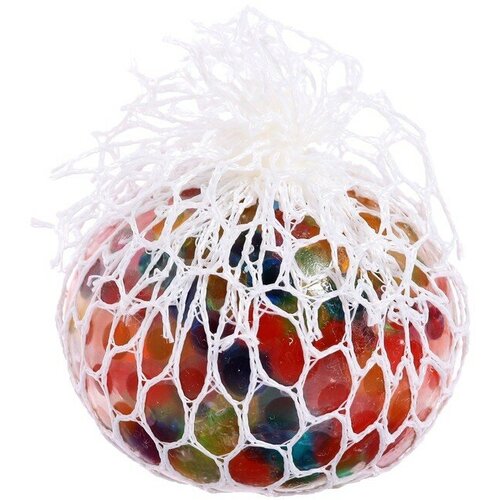 Игрушка Жмяка Шар с разноцветными шариками в сетке, 6,5 см игрушка антистресс 1toy жмяка шар с разноцветными шариками со светом 7 см 4 вида в ассортименте