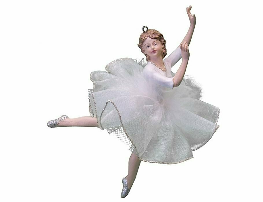 Ёлочное украшение воздушная балерина с длиными рукавами, полистоун, 15 см, Kurts Adler C8545-1
